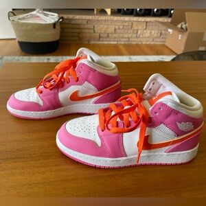 Nike Air Jordan 1 Mid Pinksicle (pink and orange) Size 4.5 Y